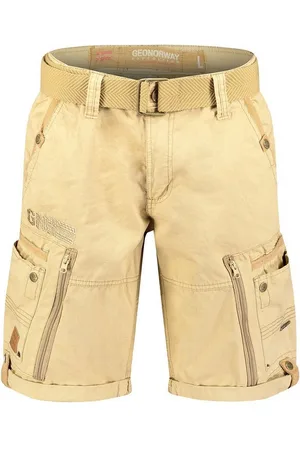 Geographical Norway Cargoshorts Herren Shorts PASSPARTOUT (mit abnehmbarem Gürtel) in Unifarbe - Verkäufer: leyoley