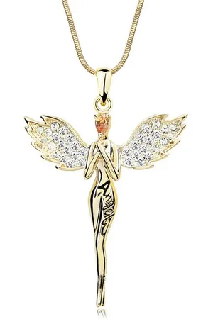 Alster Herz Kette mit Anhänger Engelskette mit Schutzengel Anhänger J0243 (1-tlg), mit Zirkonia-Kristallen - Verkäufer: