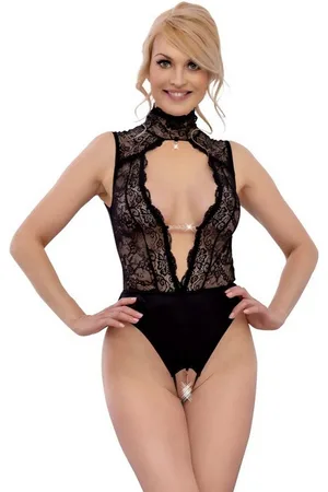 Abierta Fina Body Spitzen-Body mit Ketten - (1-tlg) mit offenem Schritt - Verkäufer: Sandritas