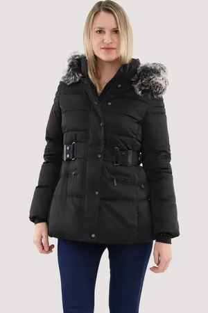 malito more than fashion Steppjacke 81169 figurbetonte gefütterte Winterjacke mit Kunstfell Kapuze - Verkäufer: malito