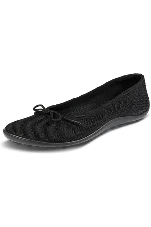 leguano TANGO Barfußschuh Ballerina, Slipper, Bequemschuh mit Zierschleife und Glitzer