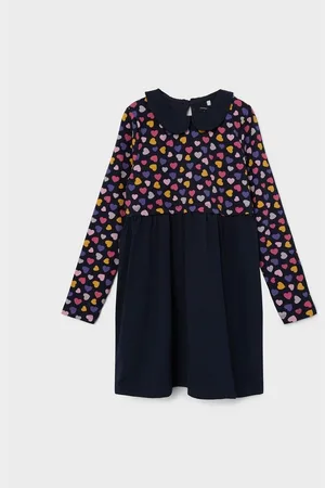 NAME IT Spitzenkleid Kinder Print Kleid für Mädchen Freizeit Langarm Dress NKFODNIA (lang) NKFODNIA LS DRESS - Verkäufer: ARIZONAS