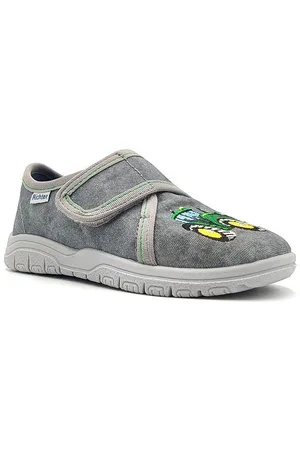 Richter Mailo Hausschuh Klettschuh, Kindergarten Schuh mit Traktor-Motiv