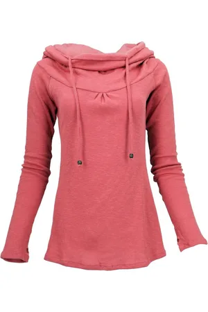 GURU-SHOP Longsleeve Hoody Boho chic, Feinstrick Langarmshirt mit.. alternative Bekleidung - Verkäufer: