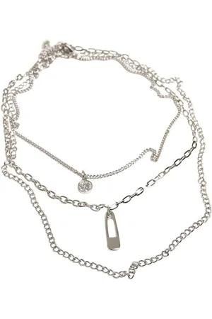 Urban classics Edelstahlkette Unisex Safety Pin Layering Necklace