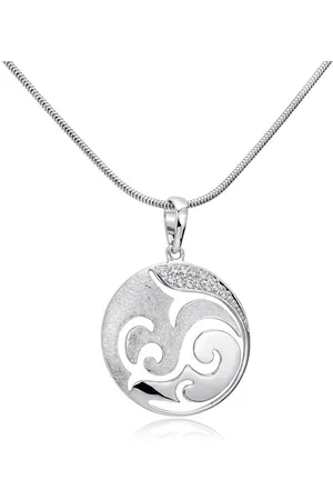 Materia Runder Anhänger Damen Silber Ornament Anhänger Zirkonia Ø23mm KA-455, 925 Sterling Silber, rhodiniert - Verkäufer: Schmuck