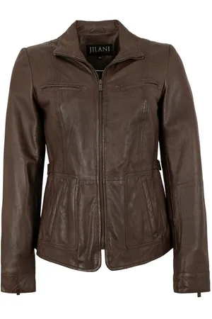 Jilani Lederjacke Violetta - Damen Lederjacke Lammnappa dunkelbraun - Verkäufer: Lederjacken24