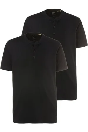 JP 1880 T-Shirt Henleys Basic 2er-Pack Rundhals Knopfleiste (2-tlg) - Verkäufer: Popken Fashion Group