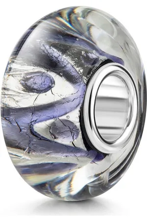 Materia Bead Glasperle mit Silberfolie Lila 1432, Hülse aus 925 Sterling Silber - Verkäufer: Schmuck