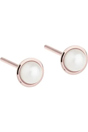 ERNSTES Paar Ohrstecker Edelstahl rosé mit SW-Button-Perle E478 - Verkäufer: Schmuck-Uhren-Trends
