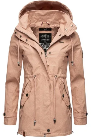 Marikoo Outdoorjacke Nyokoo modische Baumwoll Übergangsjacke mit großer Kapuze