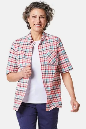 GOLDNER Kurzarmbluse Wander-Bluse in Seersucker Qualität - Verkäufer: