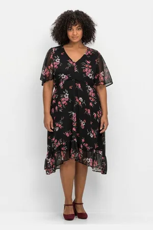Joe Browns Chiffonkleid Große Größen mit Blumendruck und Flügelärmeln
