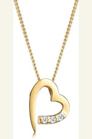 Elli DIAMONDS Kette mit Anhänger Herz Diamant Weiß Brillantschliff (0.04ct) 585 Gelbgold, Herz - Verkäufer: JULIE & GRACE GmbH