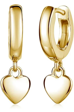 Materia Paar Creolen Kinderohrringe Gold Herz Anhänger Ø12mm SO-24, Sterlingsilber, vergoldet - Verkäufer: Schmuck