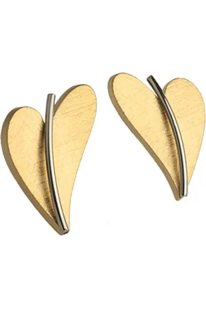 ERNSTES Paar Ohrstecker Ohrringe Herzen edelstahl goldfarben E245 - Verkäufer: Schmuck-Uhren-Trends