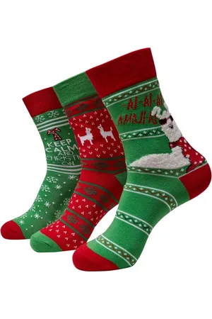Urban classics Basicsocken Unisex Christmas Lama Socks 3-Pack (1-Paar)
