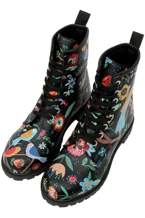 Dogo Boots Flower & Birds Damen Boots / Female Schnürboots Vegan