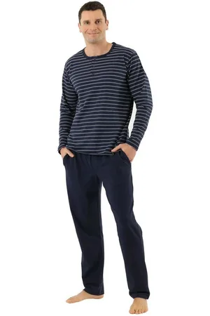ALBERT KREUZ Schlafanzug Pyjama lang atmungsaktiv (1 Set bestehend aus Oberteil und Hose) - Verkäufer: