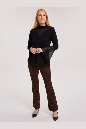 Sarah kern Schlagjeans Bootcut Hose weit mit Leo-Motiv - Verkäufer: CHANNEL21