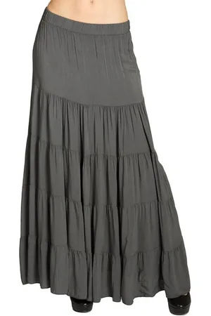 CASPAR Faltenrock RO020 langer eleganter Damen Maxi Sommer Rock mit figurfreundlichem Stretch Bund - Made in Italy - Verkäufer: & SIKORA