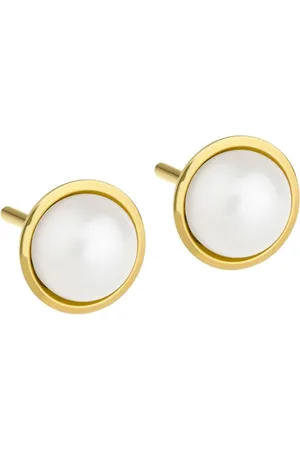 ERNSTES Paar Ohrstecker Edelstahl mit SW-Button-Perle - Verkäufer: Schmuck-Uhren-Trends