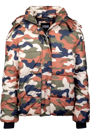 Urban classics Winterjacke Damen Ladies Boyfriend Camo Puffer Jacket (1-St)