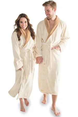 Celinatex Bademantel Saunamantel Schalkragen Nevada creme/beige Größe M, Polyester - Verkäufer: Home-Garden24