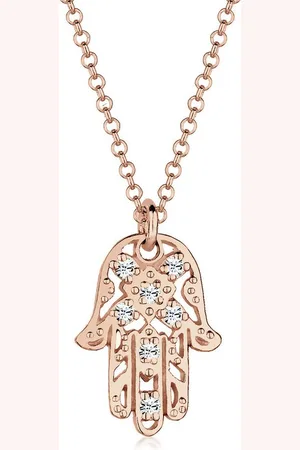 Elli Kette mit Anhänger Hamsa Hand der Fatima Kristalle 925 Silber, Hamsa Hand - Verkäufer: JULIE & GRACE GmbH