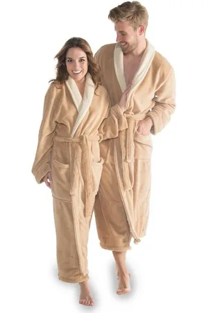 Celinatex Bademantel Saunamantel Schalkragen Nevada beige/creme Größe M, Polyester - Verkäufer: Home-Garden24