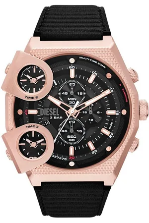 Diesel Chronograph SIDESHOW DZ7475, Quarzuhr, Armbanduhr, Herrenuhr, Datum, Stoppfunktion, Lederarmband