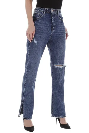 Ital-Design Weite Jeans Damen Freizeit Destroyed-Look High Waist Jeans in - Verkäufer: