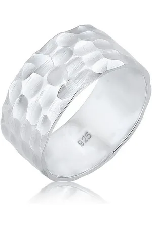 Elli Fingerring Breit Bandring Gehämmert Matt 925er Silber - Verkäufer: JULIE & GRACE GmbH