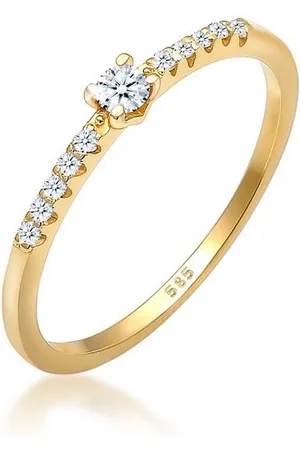 Elli DIAMONDS Verlobungsring Microsetting Diamant (0.11 ct) 585er Gelbgold - Verkäufer: JULIE & GRACE GmbH