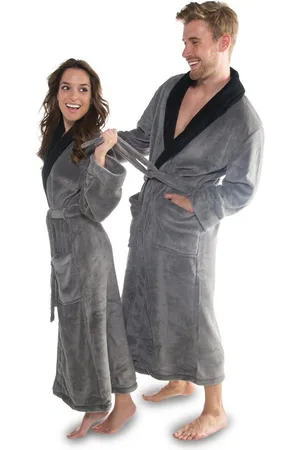 Celinatex Bademantel Saunamantel Schalkragen Nevada anthrazit/schwarz Größe XXXL, Polyester - Verkäufer: Home-Garden24