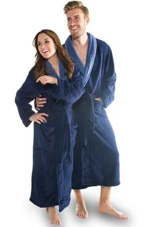 Celinatex Bademantel Saunamantel Schalkragen Nevada dunkelblau/mittelblau Größe S, Polyester - Verkäufer: Home-Garden24