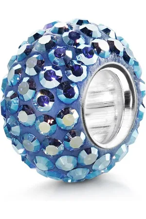 Materia Bead Kristall Perle Glitzereffekt Blau irisierend 1605, Hülse aus 925 Sterling Silber - Verkäufer: Schmuck