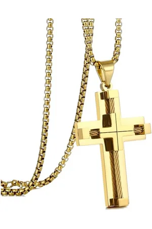 Karisma Kreuzanhänger Edelstahl Kette Länge 55cm/2mm Dicke Kreuz XXL Draht, Männerschmuck - Verkäufer: Schmuck