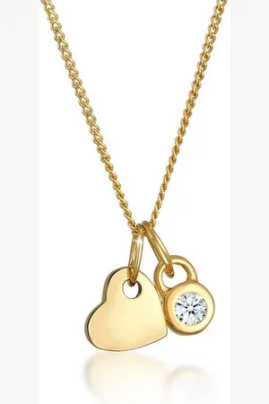 Elli DIAMONDS Kette mit Anhänger Herz Diamant Weiß Brillantschliff (0.03 ct) 585 Gelbgold, Herz - Verkäufer: JULIE & GRACE GmbH