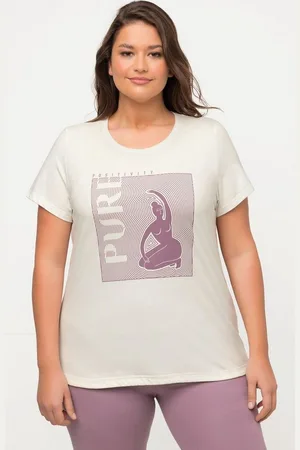 Ulla Popken T-Shirt Yoga-T-Shirt Rundhals PURE Halbarm Biobaumwolle - Verkäufer: Popken Fashion Group