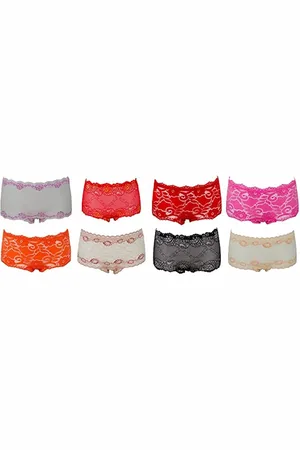 AvaMia Panty 6er Pack Pantys mit Spitze Uni Hotpants Hipster French Knickers Damen (Spar-Set, 6er-Pack) Teen Hotpants Hipster French Knickers Damen - Verkäufer: PEROYORK