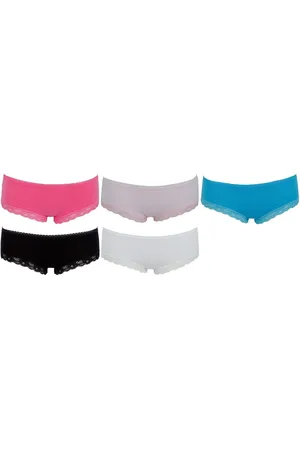 AvaMia Panty 6er Pack Pantys Spitze Uni Hotpants Hipster French Knickers Damen (Spar-Set, 6er- Pack) - Verkäufer: PEROYORK