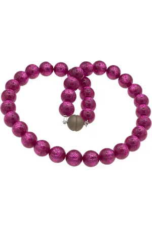 Bella Carina Perlenkette Kette mit Polaris Perlen glitzernd pink, mit glitzernden Polaris Perlen - Verkäufer: