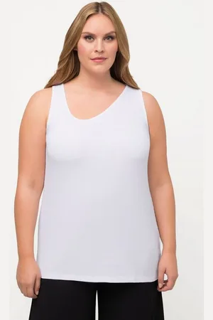 Ulla Popken Longtop Top Classic asymmetrischer V-Ausschnitt ärmellos - Verkäufer: Popken Fashion Group