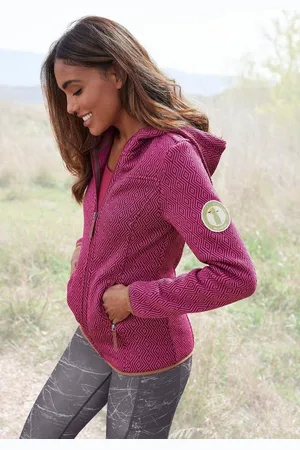 Lascana Fleecejacke Trekkingjacke mit Kapuze