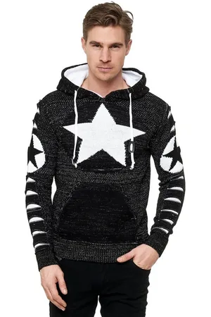 Rusty Neal Kapuzensweatshirt mit großem Stern-Design