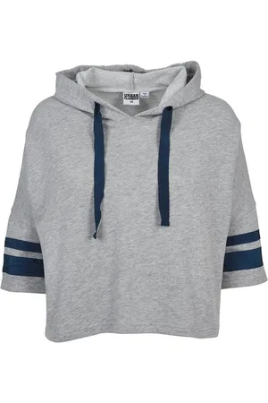 Urban classics Rundhalspullover Damen Ladies Taped Short Sleeve Hoody (1-tlg)