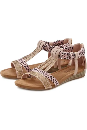 Lascana Sommerschuh Sandale Sandalette, Sommerschuh mit Verzierung und kleinem Keilabsatz VEGAN
