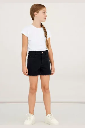 NAME IT Shorts NKFROSE HW MOM DNM SHORT mit offenen Säumen