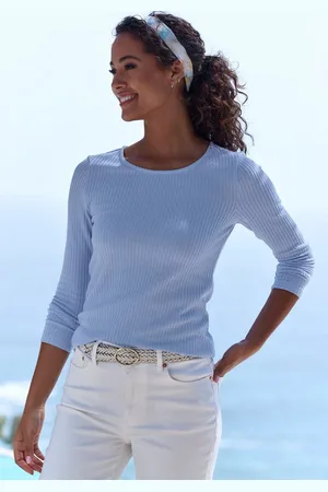 Lascana Langarmshirt in modischer Piqué-Optik aus pflegeleichter Qualität mit Viskose